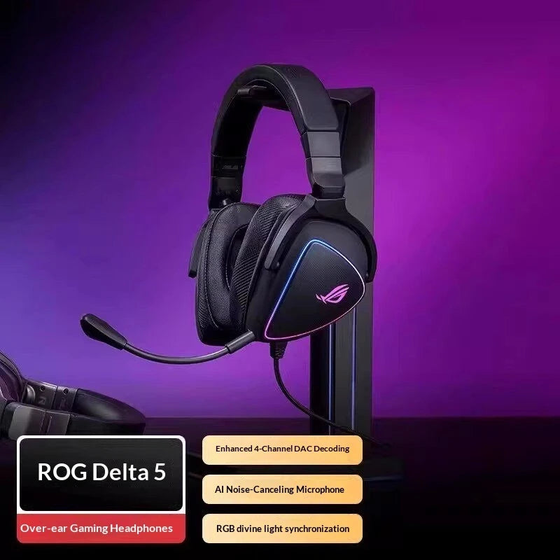 ROG Prism Lightweight Over-Ear Gaming Earphones 7.1 Channel Gaming Headset RGB Lighting Aura Sync Prism 2 Gaming Headphone Gifts