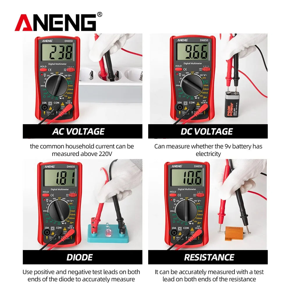ANENG DM850 Smart Multimeters Professional Automatic AC/DC Votage Tester 1999 Counts Ohm Ammeter Detector ResistanceTest Tool