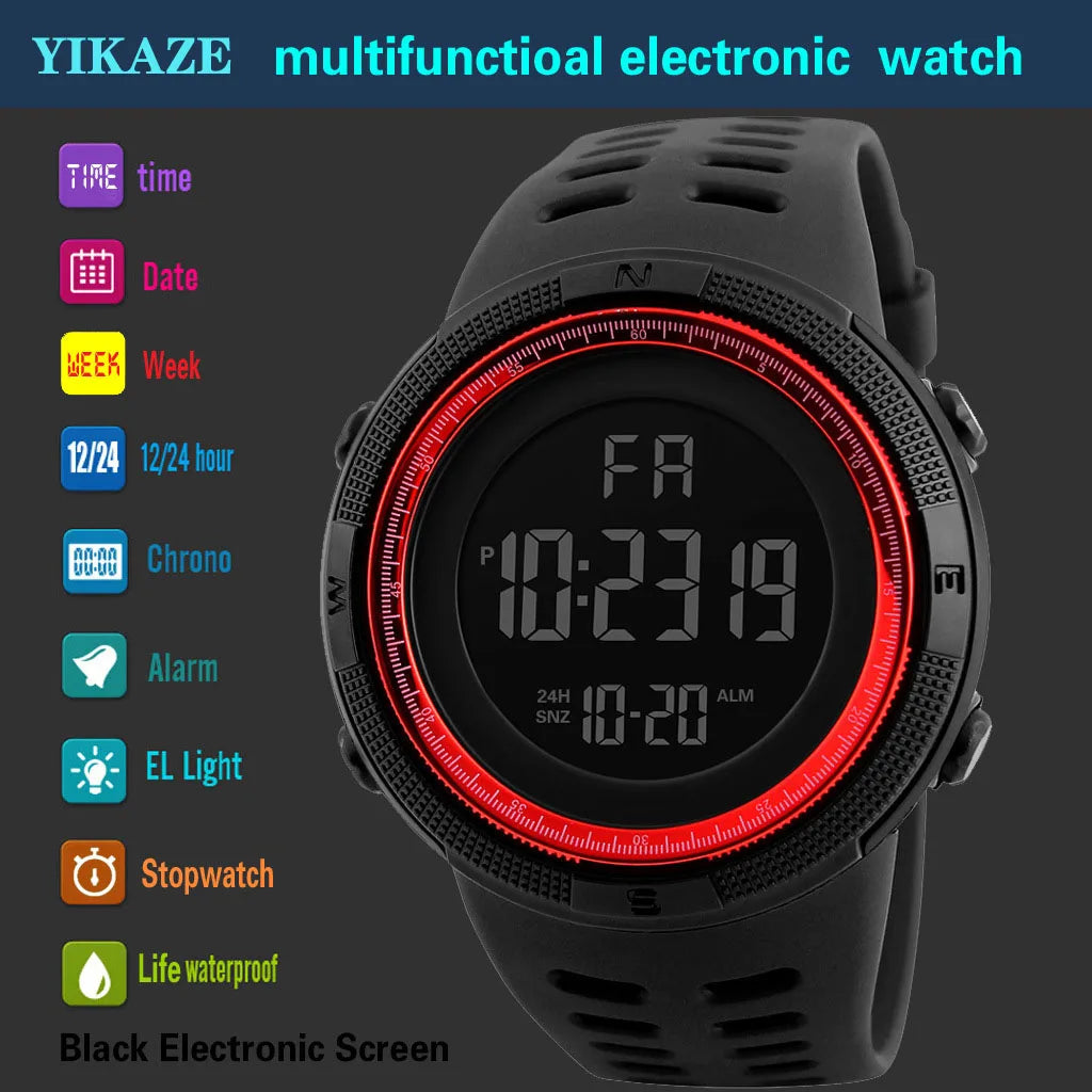 Electronic Watch For Men Military Sports Watches Luminous Multifunction LED Digital Wristwatch for Man, Kids, Boys, Students, Teens