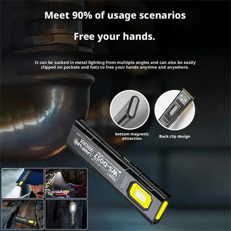 Powerful Mini Security flashing work light warning light strong light mini portable outdoor maintenance emergency EDC flashlight