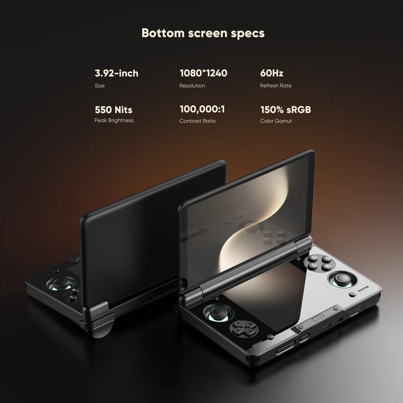 AYN Thor Android portable à écran double clapet AMOLED 6'' 1080p pour le jeu et le divertissement