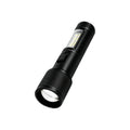Sort LED-lommelygte (teleskopisk aluminiumlegering) med lang batteritid, uundværlig til camping og udforskning