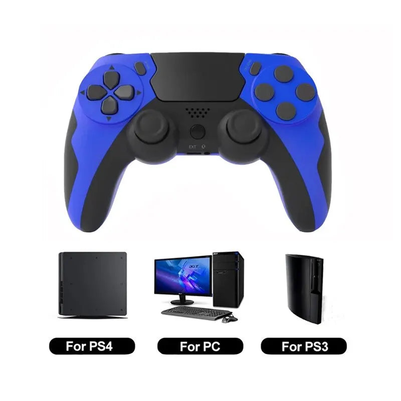 GAMINJA P48 trådløs gamepad med seksakset gyroskop, spilcontroller til PS4- og PS3-konsol, Windows 7/8/10, dobbelt vibration, PC-joystick