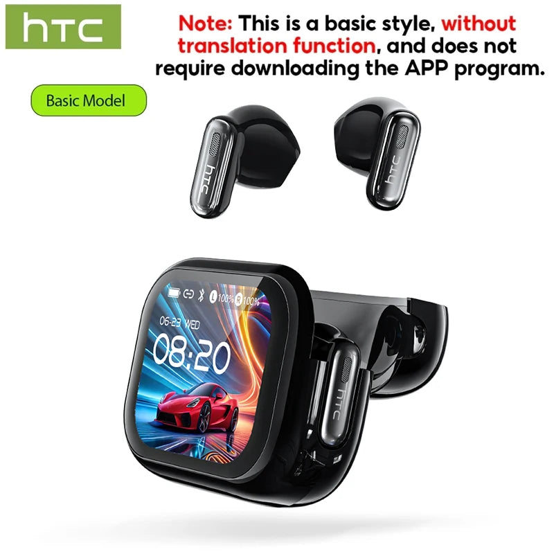 HTC NE68 Wireless Bluetooth Headphones With Microphone AI Translator TWS HiFi Sound Earbud Noise Reduction IOS Android PC