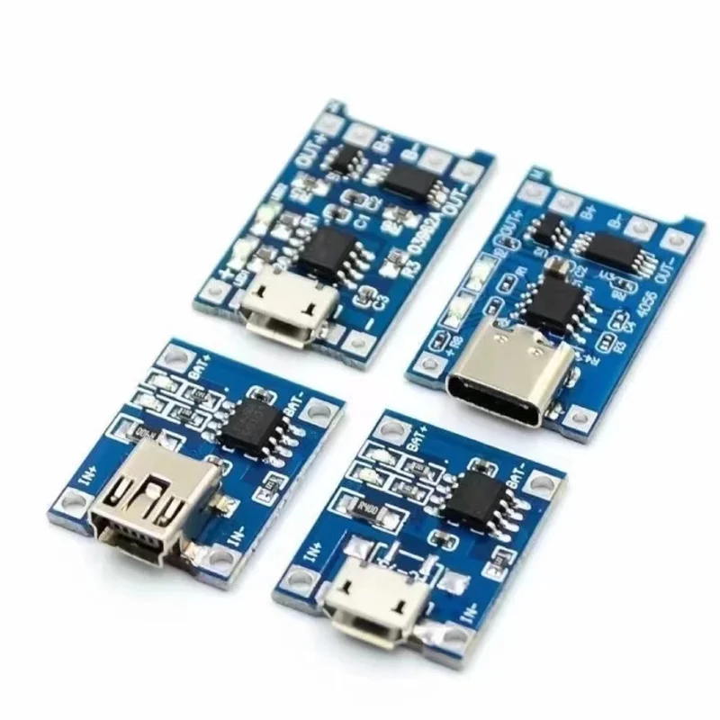 2/5PCS 5V 1A Micro/Type-c/Mini 18650 TP4056 Lithium Battery Charger Module Charging Board With Protection Dual Functions Li-ion