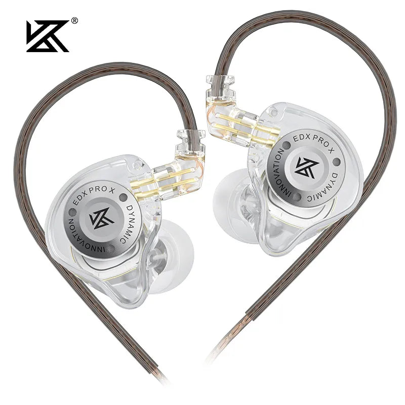 KZ EDX PRO X IEM-øretelefoner med dynamisk driver, HiFi-lyd og dyb bas, sportsørepropper med støjreduktion og aftageligt kabel