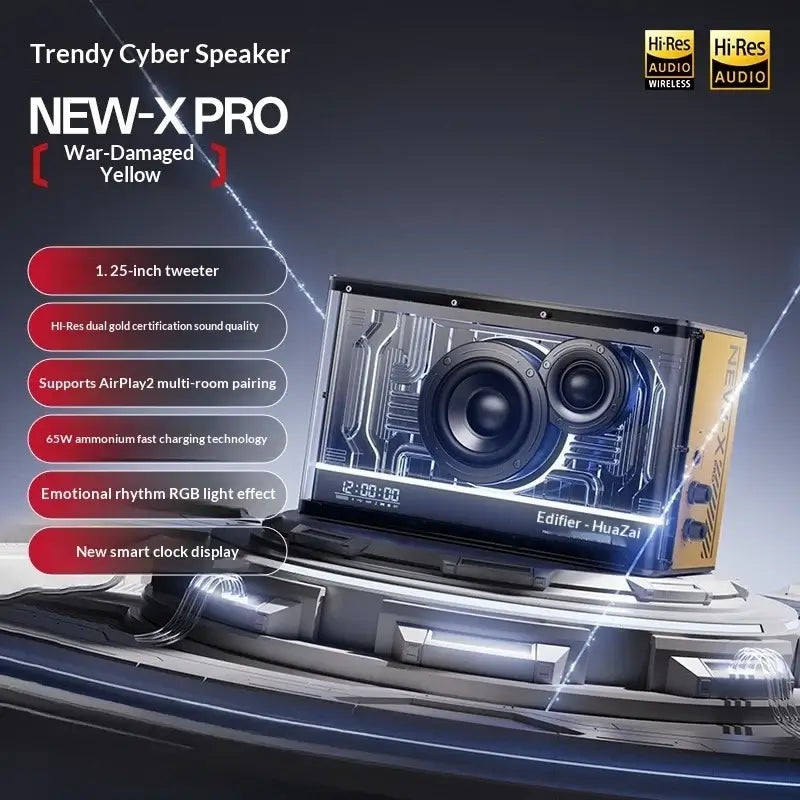 Edifier Flower NEW-X Pro GaN Speakers Support AirPlay 2 Chained Clock Display, RGB Light Cool Energy Sound Gaming Gifts
