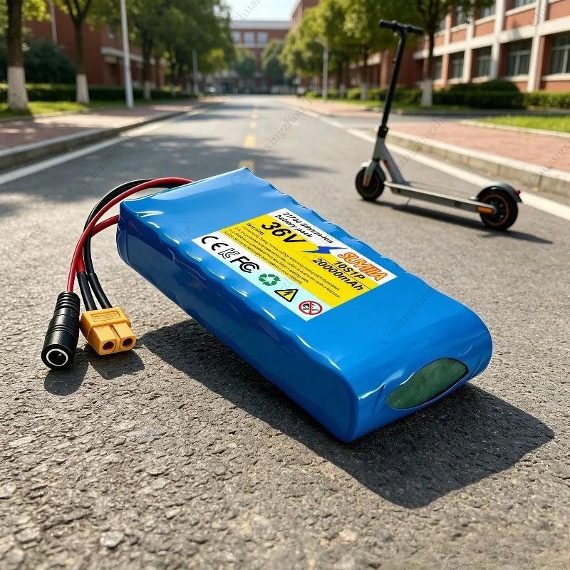 36V 20Ah 21700 Li-ion Battery Pack, 10S1P Electric Scooter Battery with XT60/DC Connector for 250W-500W Motor BMS Protection
