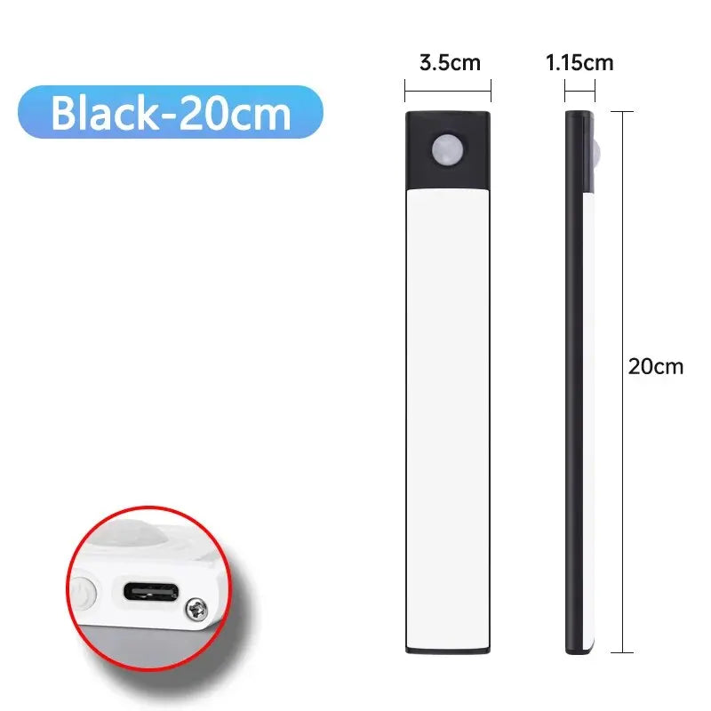 Ultra Thin Wireless LED Cabinet Light Motion Sensor USB TypeC Rechargeable Magnetic Dimmable 3Colors Indoor for Kitchen Wardrobe