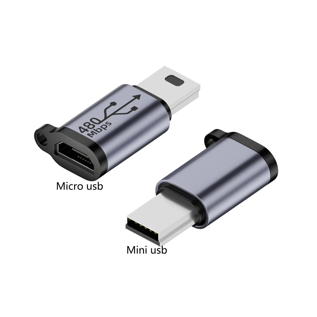 Type-C-hun til Mini-USB/Type-C/iOS-hun til Micro-USB/Micro-USB-hun til Type-C/Micro-USB-hun til Mini-USB-adapter