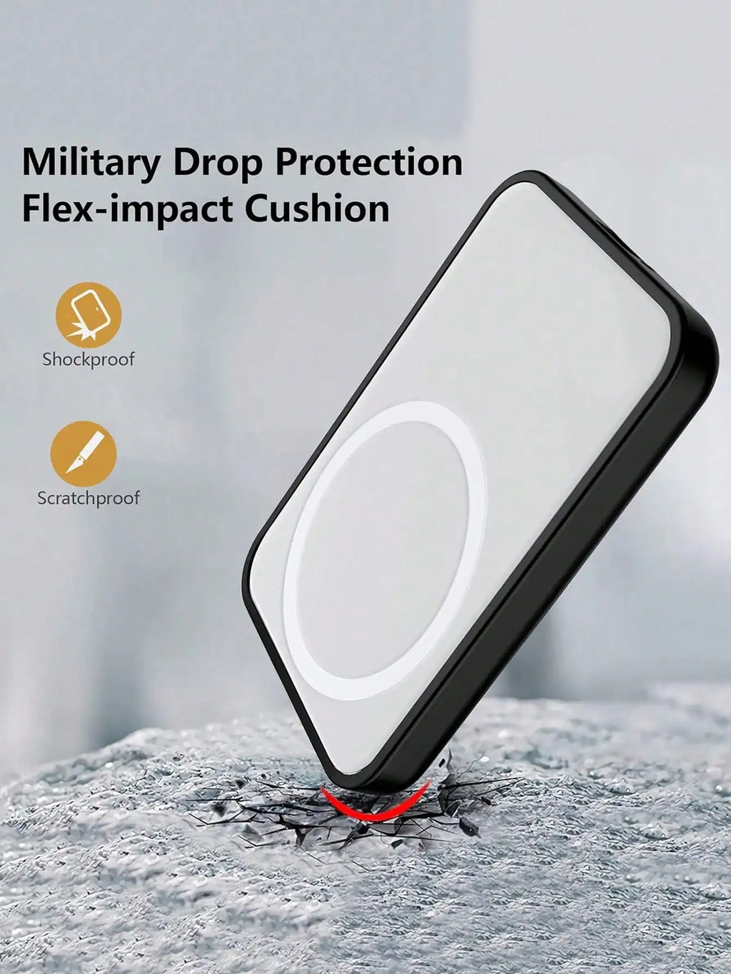 1Pcs Black TPU Charging Case Protector, Compatible With Apple's Original MagSafe Wireless Power Bank
