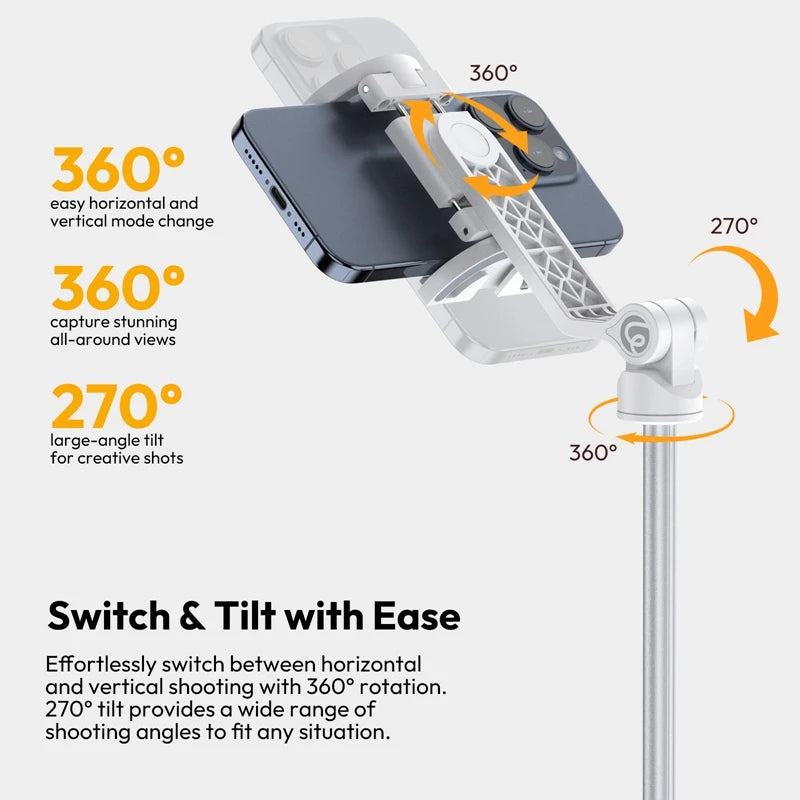 Ulanzi TT88 Trépied perche à selfie de 1,44 m avec pince magnétique et télécommande sans fil, trépied d'extension pour livestreaming et vlogging
