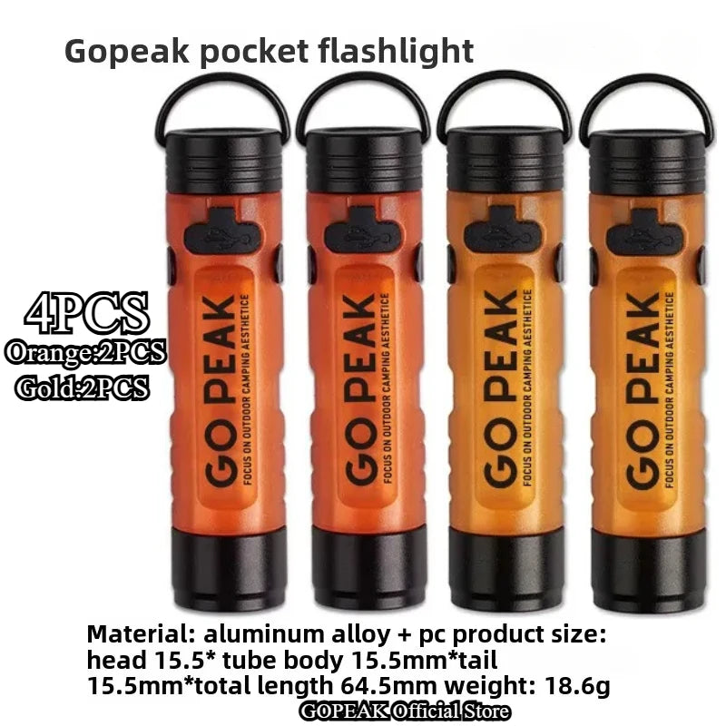 GOPEAK Pocket Mini Flashlight Outdoor Key Clip Cap Ambient Led Long Endurance Disaster Relief Emergency 5050 Small Light