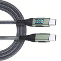 HOMEFISH LED Digital Display Dual Head Type-C Super Fast Charger 100W 6A Compatible with Huawei Xiaomi Phone PD Charging Cable