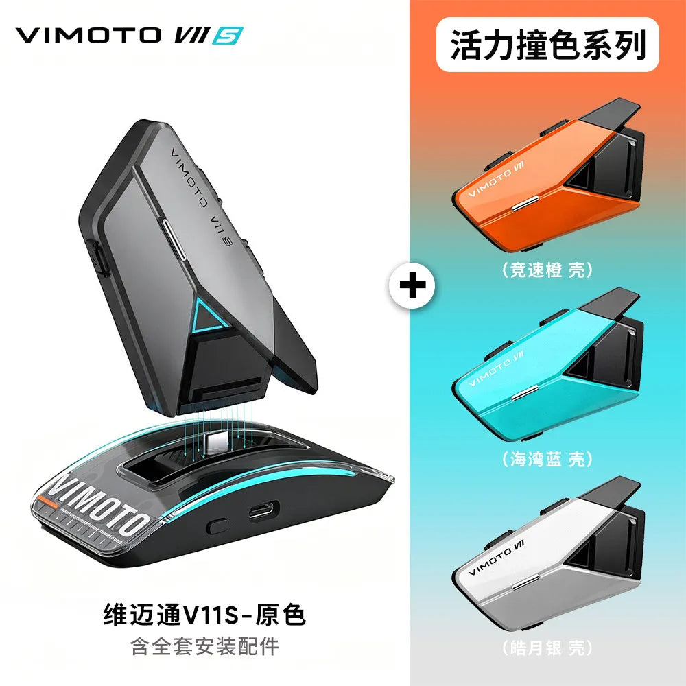 Écouteurs Bluetooth VIMAITONG V10X pour casque de moto, interphone multi-personnes dédié à la conduite, casque intégré intégral