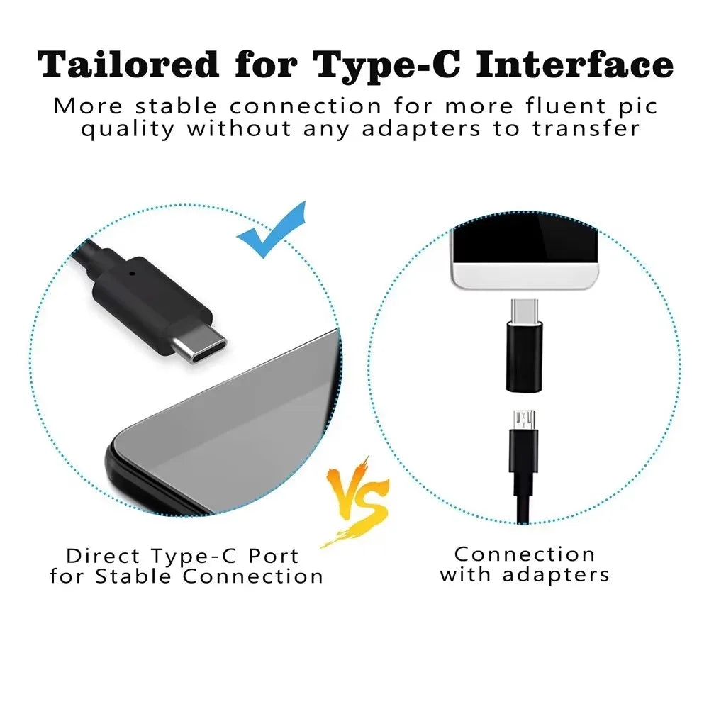 5.5/7.0MM Type-C Endoscope Camera  with 6 Adjustable LEDs USB Android Flexible Inspection Borescope for Phone PC