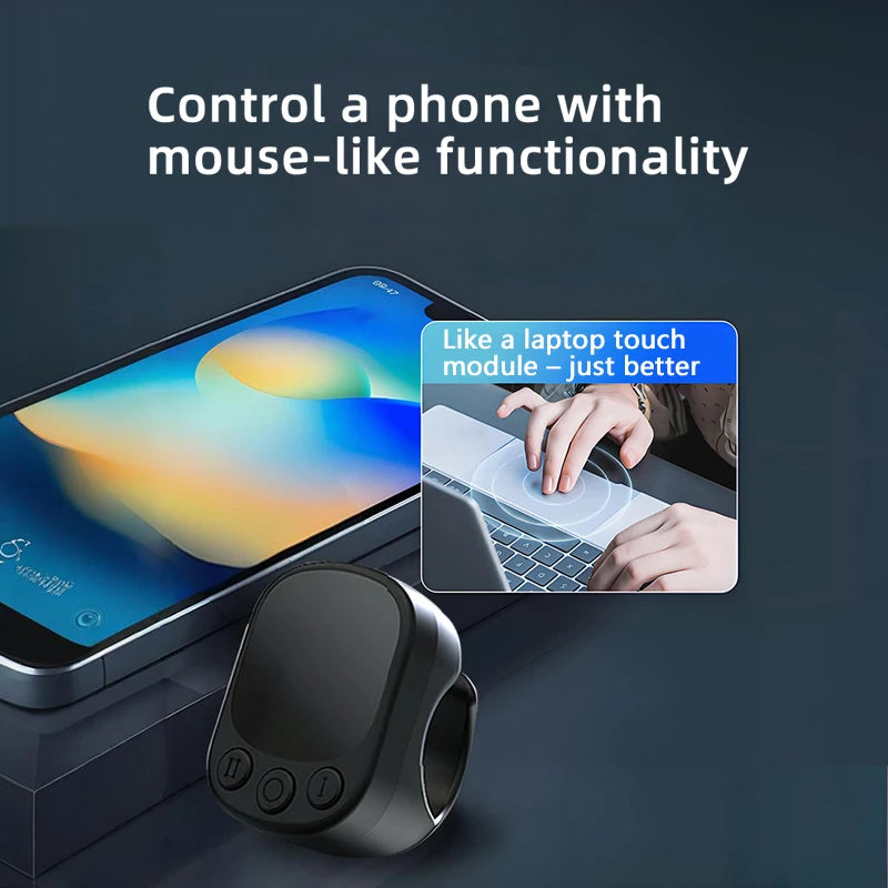 Mouse Ring Remote Control with Touchpad,Smart Automatic Screen Clicker Device?Continuous Clicker?Scrolling Ring Remote Control S