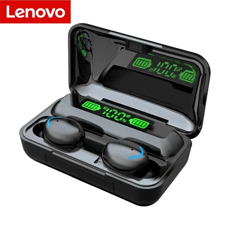 Lenovo F9 Bluetooth Wireless Headphones - Large-Capacity Charging Case & Digital Display, Long-Lasting Battery Game Earbuds 2026