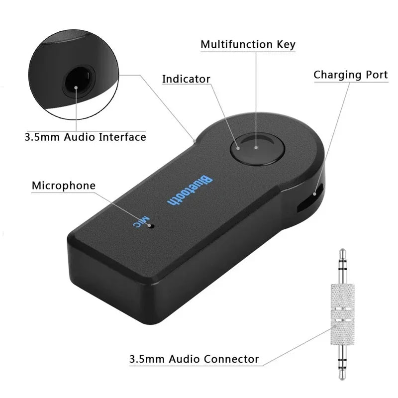 2 in 1 Wireless Bluetooth 5.0 Receiver 3.5mm Jack for Car Music Audio Aux A2DP Headphone Transmitter Adapter Reciever Handsfree