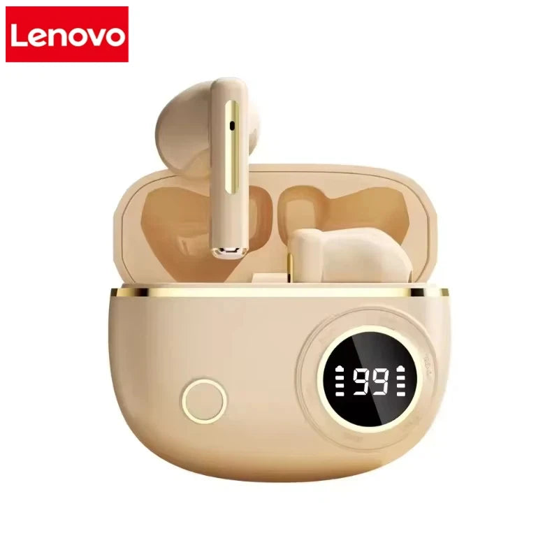 Casque Bluetooth sans fil Lenovo TWS avec affichage LED, étanche, réduction de bruit, écouteurs sport stéréo à annulation de bruit