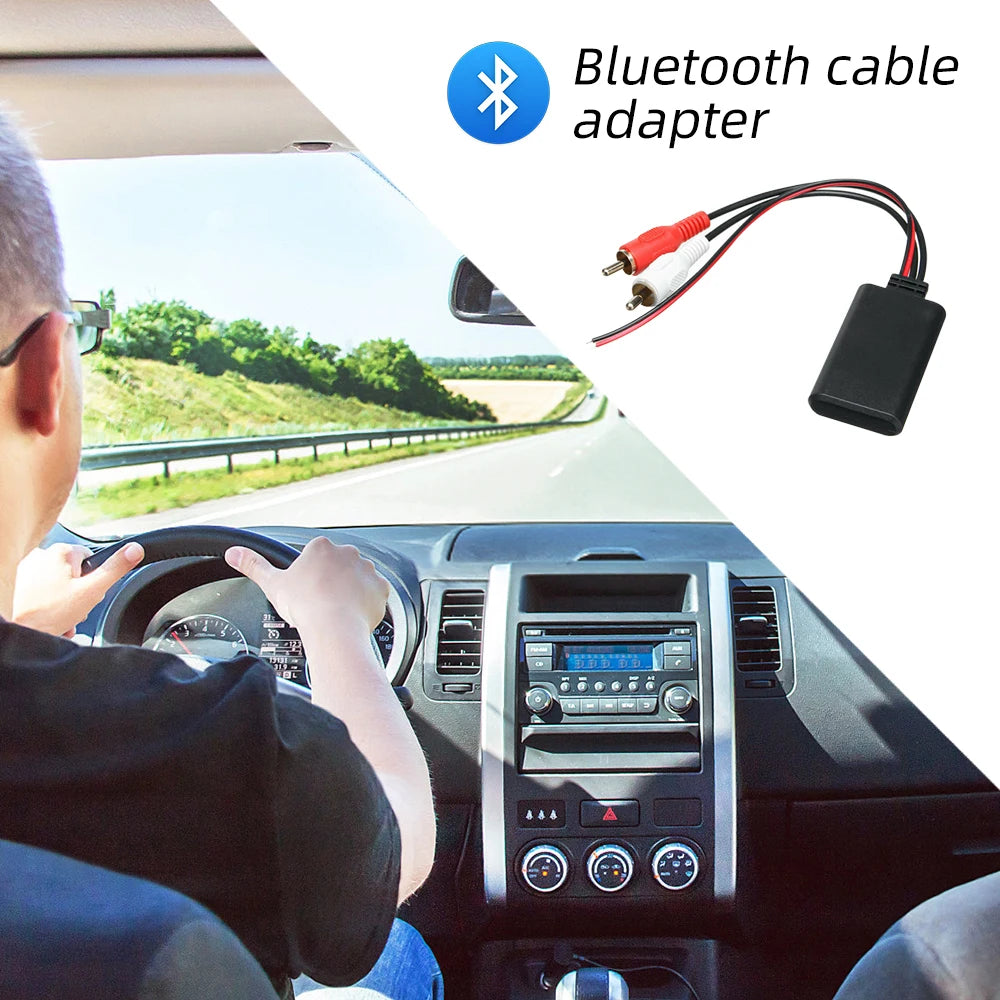Car Wireless 2 RCA Bluetooth Receiver Module AUX Adapter Music Audio Stereo Receiver For 2RCA Interface Vehicles