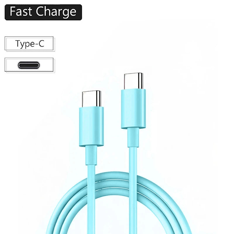 PD 60 W USB-C til USB Type-C-kabel til hurtig opladning og dataoverførsel til iPhone 15/15 Pro, Huawei, Samsung og Xiaomi, sort eller hvid, 1M 2M 3M