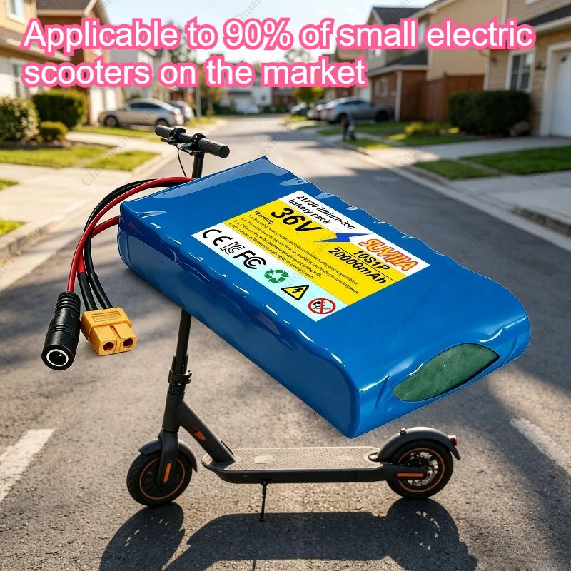 36V 20Ah 21700 Li-ion Battery Pack, 10S1P Electric Scooter Battery with XT60/DC Connector for 250W-500W Motor BMS Protection