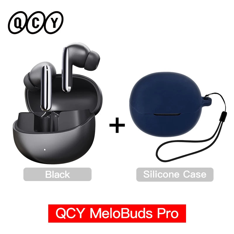 QCY MeloBuds Pro ANC Écouteurs Bluetooth 5.3 sans fil ANC hybride 46dB Hi-Res LDAC Écouteurs 6 micros Casque Détection intra-auriculaire 34H