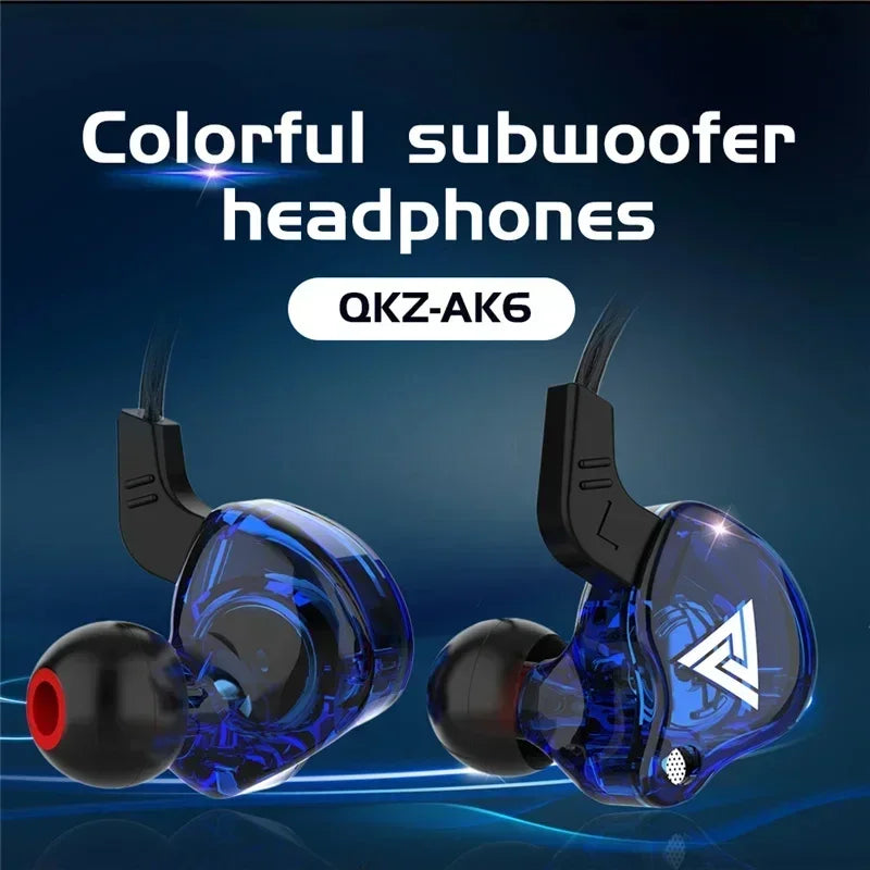 Original QKZ AK6 In-Ear-Ohrhörer mit 6 dynamischen Treibereinheiten, Mikrofon, Stereo, Sport-, HIFI- und Subwoofer-Headset, Monitor-Ohrhörer