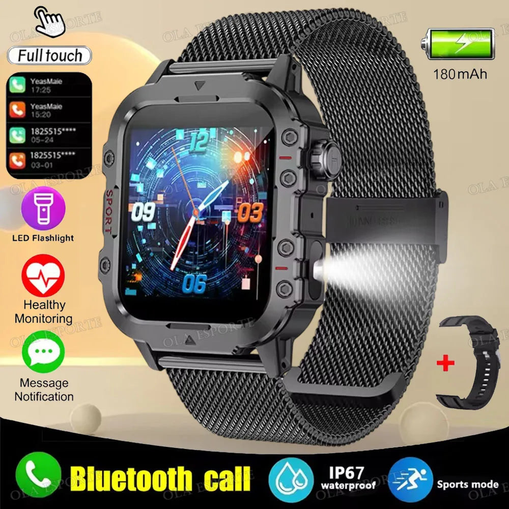 G.L Wear 2026 Smartwatch Outdoor Sport Fitness HR SpO2 Sleep Monitor LED Flashlight Bluetooth Call Men Women