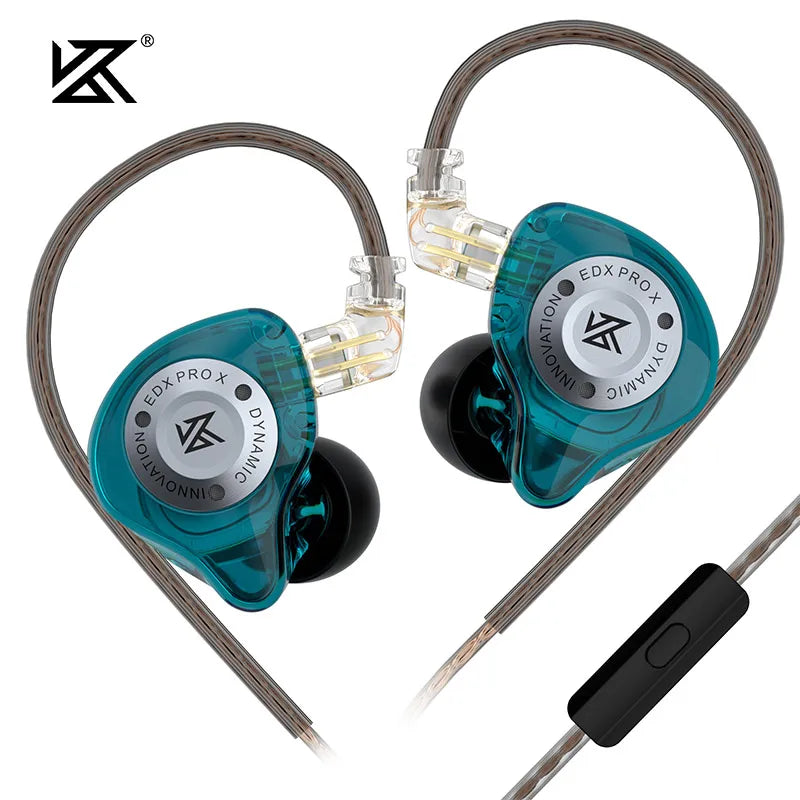 KZ EDX PRO X IEM-øretelefoner med dynamisk driver, HiFi-lyd og dyb bas, sportsørepropper med støjreduktion og aftageligt kabel