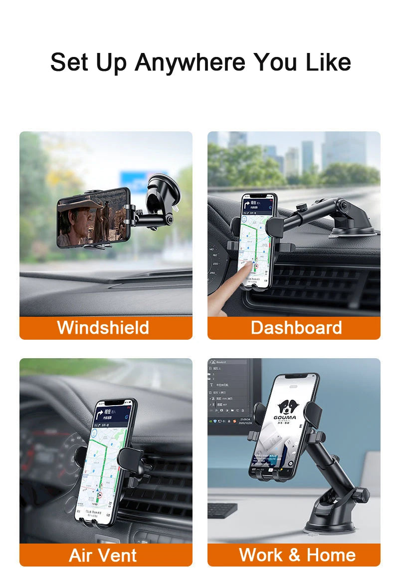 2025 New Universal Sucker Car Phone Holder 360 Rotatable Windshield Car Dashboard Mobile Cell Support Bracket for 4.0-7.0 Inch