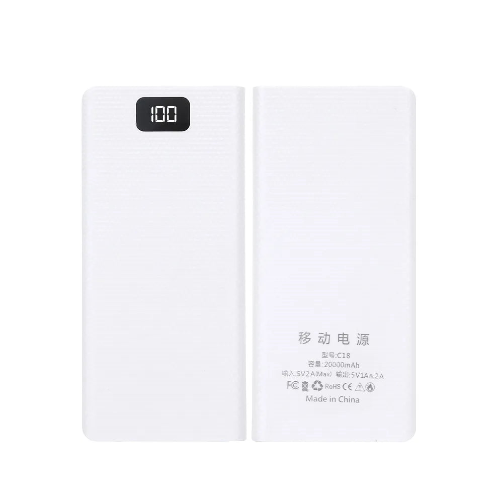 DIY 8*18650 Battery Power Bank Case 20000mAh Dual USB Type C Battery Holder Shell No Soldering Storage Box for Phone Charging