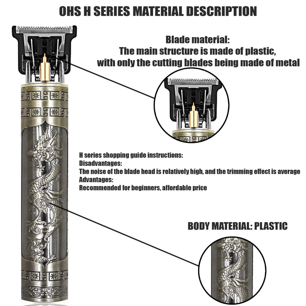OHS Electric Hair Clipper Professional USB Cordless Clipper Professional Beard Trimmer Haircut Grooming Kit Hair Cutting Machine