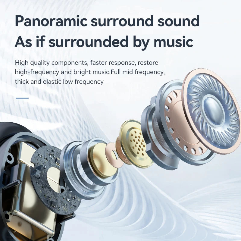 Domars TWS Wireless Bluetooth Earphones HiFi Stereo Deep Noise Reduction Waterproof Earphones Suitable for Mobile Phones