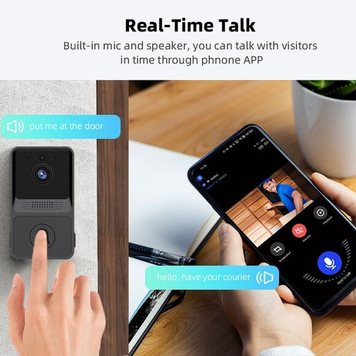 Smart Wireless WiFi Doorbell Intercom Video Camera Door Ring Bell with real-time communication via phone app