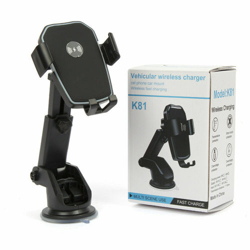 Qi Wireless Fast Charging Car Charger Mount Holder Stand 2 in 1 For