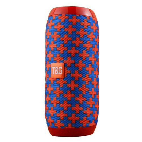 Bluetooth Speaker Wireless Waterproof Outdoor Stereo Bass USB/TF/FM in vibrant red and blue design