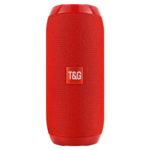 Bluetooth Speaker Wireless Waterproof Outdoor Stereo Bass USB/TF/FM in vibrant red color.