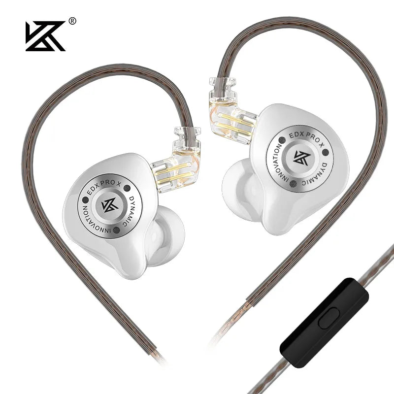 KZ EDX PRO X IEM-øretelefoner med dynamisk driver, HiFi-lyd og dyb bas, sportsørepropper med støjreduktion og aftageligt kabel