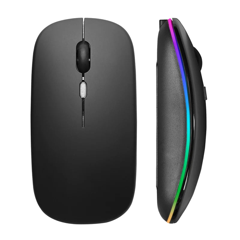 Ratón inalámbrico Bluetooth de 2.4GHz, recargable, silencioso y ergonómico, para gaming, con retroiluminación USB y 1600DPI, para PC y portátiles
