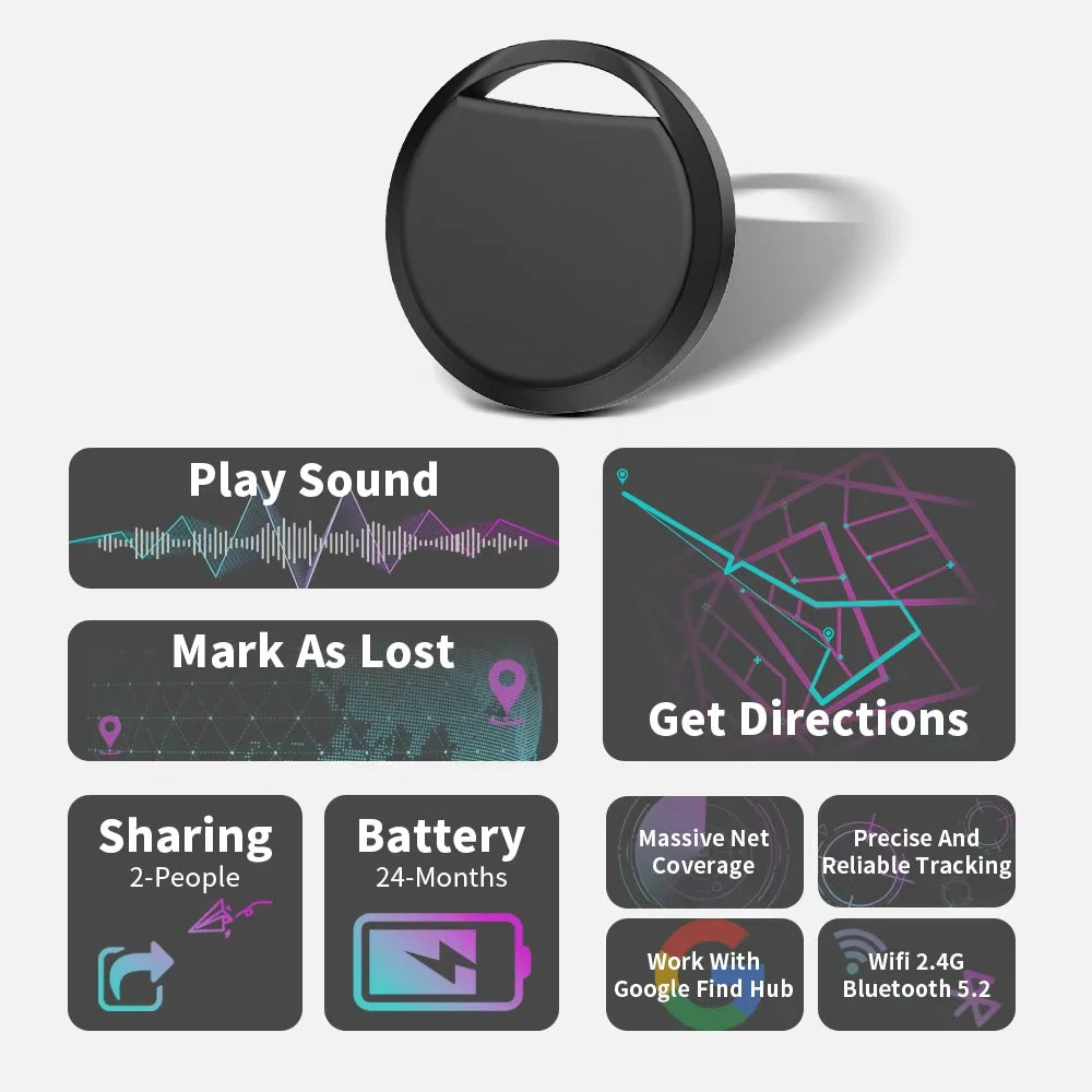 Navigations- og tracker til Android-telefoner, fungerer med Google Find Hub-appen, fjernlokalisering og nøglefinder til Xiaomi, Samsung og Pixel med GMS