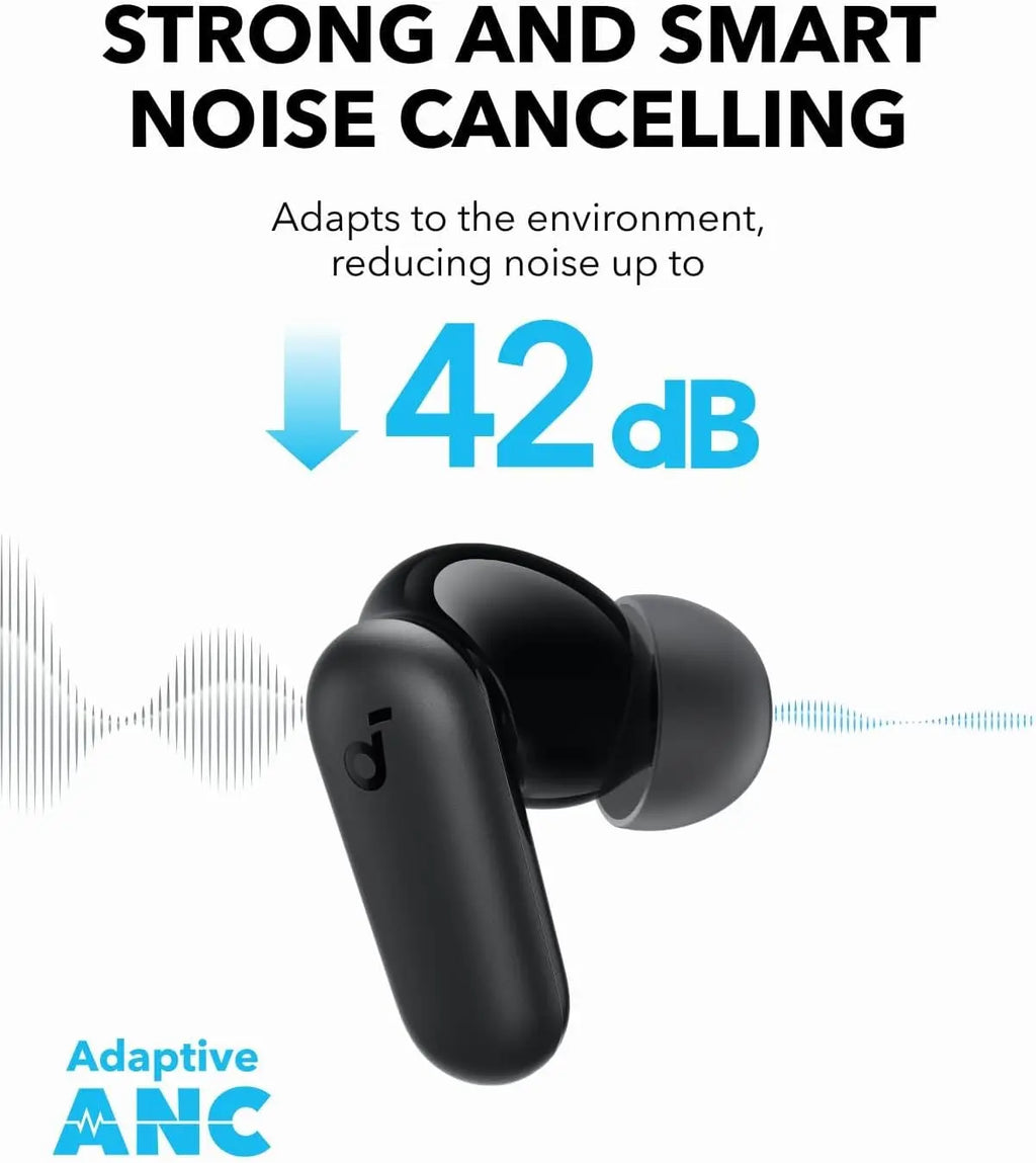 Écouteurs Bluetooth Anker Soundcore P30i à réduction de bruit intelligente Effets sonores Surround Autonomie ultra longue 45H