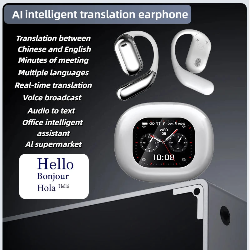 2026 New AI ENC Open Ear Bluetooth Earphones HiFi Stereo Sound Wireless Headphones Pain Free Long Wearing Sports Earbuds