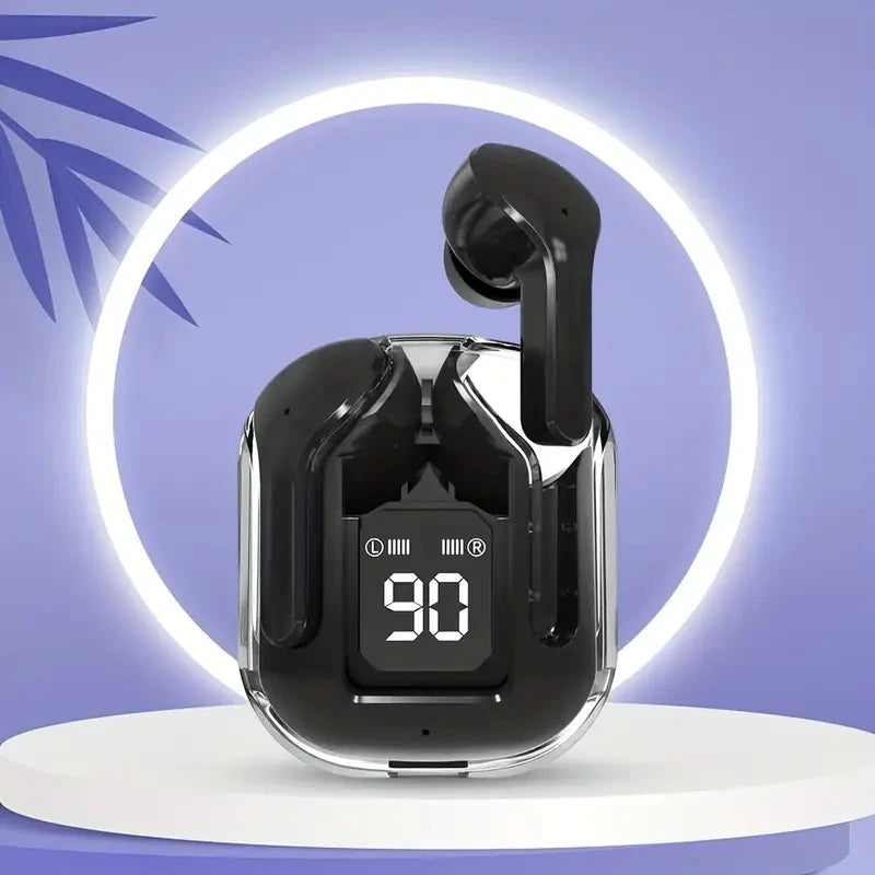 Original T2 Oreillettes Bluetooth sans fil transparentes HIFI Casque LED Affichage numérique de la puissance Son stéréo Oreillettes pour Xiaomi