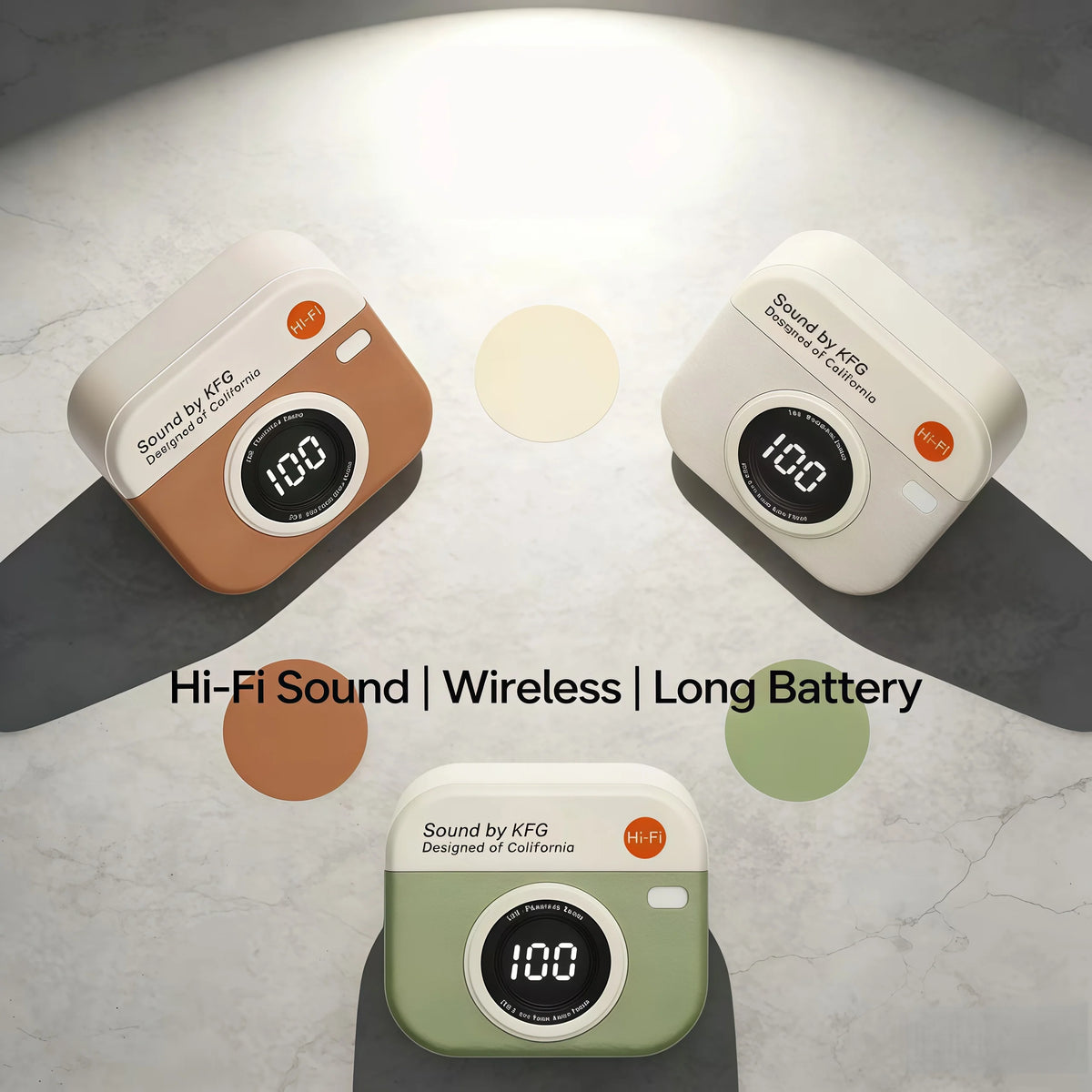 Wireless Bluetooth headphones retro camera creative battery level display music headphones long-lasting battery life