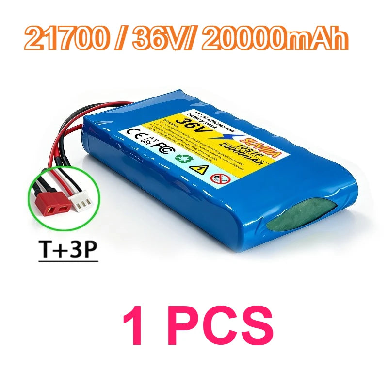 36V 20Ah 21700 Li-ion Battery Pack, 10S1P Electric Scooter Battery with XT60/DC Connector for 250W-500W Motor BMS Protection