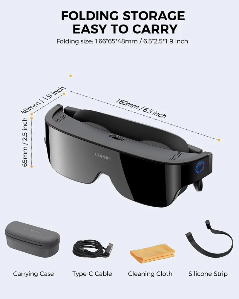 Fordybende 3D-smartbriller med hovedmonteret virtual reality-skærm til privat biograf og gaming, AR-hardware på lager
