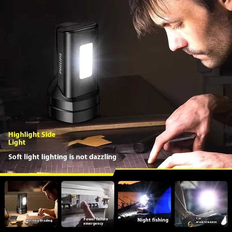 Linterna con generador de energía de manivela Philips SFL3241: nuevo modelo de lámpara de trabajo portátil de alta intensidad y luz de emergencia