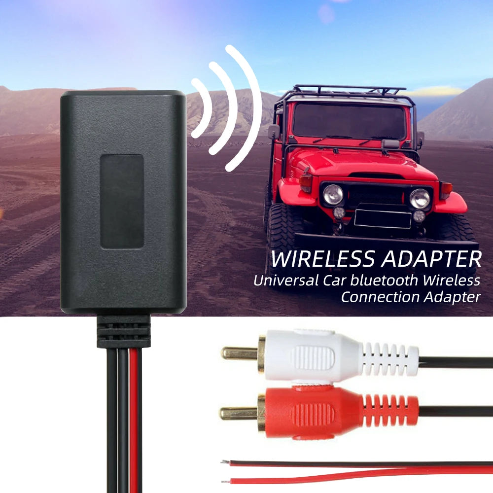 Módulo receptor Bluetooth inalámbrico para automóvil con 2 RCA, adaptador AUX de música y audio, receptor estéreo para vehículos con interfaz 2RCA